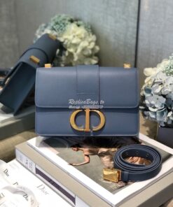 Replica Dior 30 Montaigne Calfskin Bag in Denim Blue