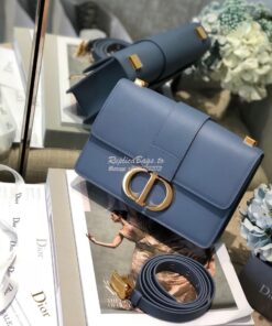 Replica Dior 30 Montaigne Calfskin Bag in Denim Blue 2