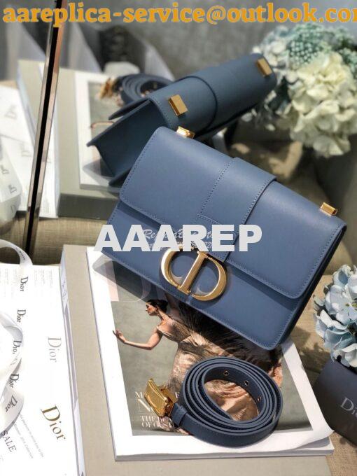Replica Dior 30 Montaigne Calfskin Bag in Denim Blue 2