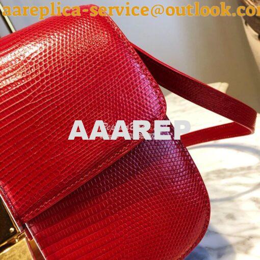 Replica Celine Classic Box Bag in Lizard Leather Red 4
