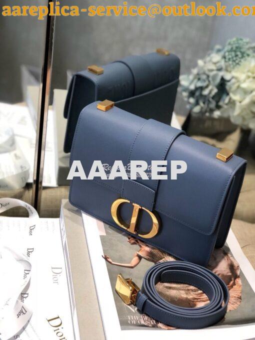 Replica Dior 30 Montaigne Calfskin Bag in Denim Blue 5