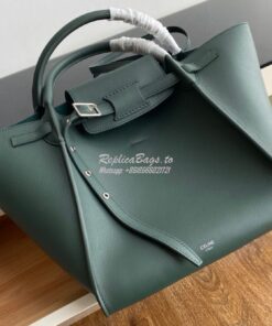 Replica Celine Big Bag With Long Strap In Smooth Calfskin Green 183313 2