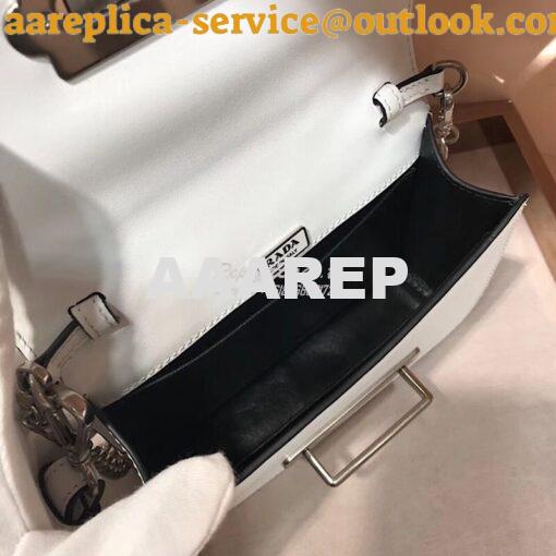 Replica Prada Cahier leather clutch bag 1bh018 White 7