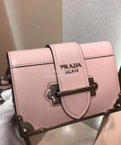 Replica Prada Cahier leather clutch bag 1bh018 Brushed Pink