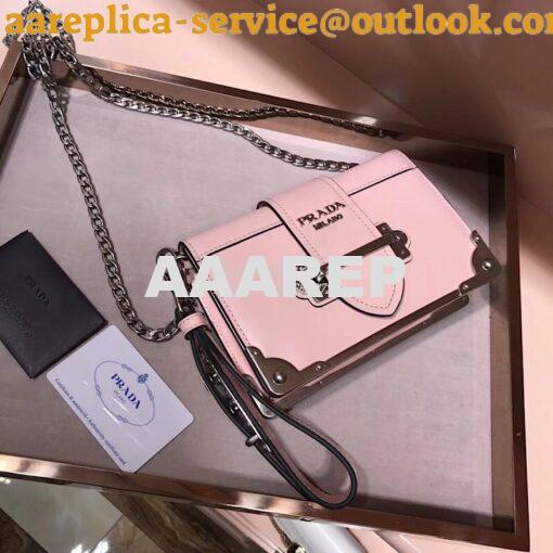 Replica Prada Cahier leather clutch bag 1bh018 Brushed Pink 2