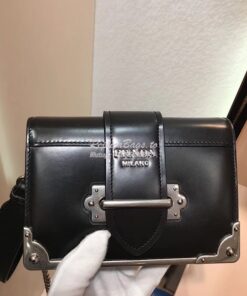 Replica Prada Cahier leather clutch bag 1bh018 Black 2