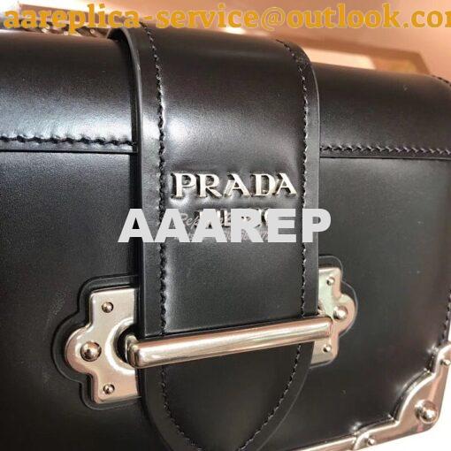 Replica Prada Cahier leather clutch bag 1bh018 Black 6