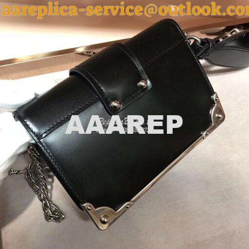 Replica Prada Cahier leather clutch bag 1bh018 Black 7