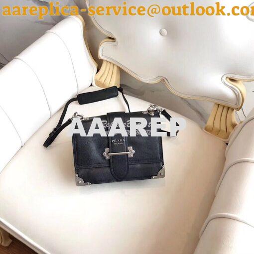 Replica Prada cahier leather shoulder bag 1BD095 black 2