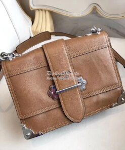 Replica Prada cahier leather shoulder bag 1BD095 brown