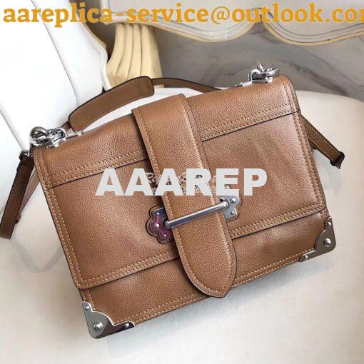 Replica Prada cahier leather shoulder bag 1BD095 brown