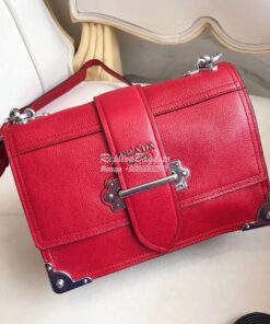 Replica Prada cahier leather shoulder bag 1BD095 Red 2