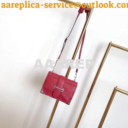 Replica Prada cahier leather shoulder bag 1BD095 Red 3
