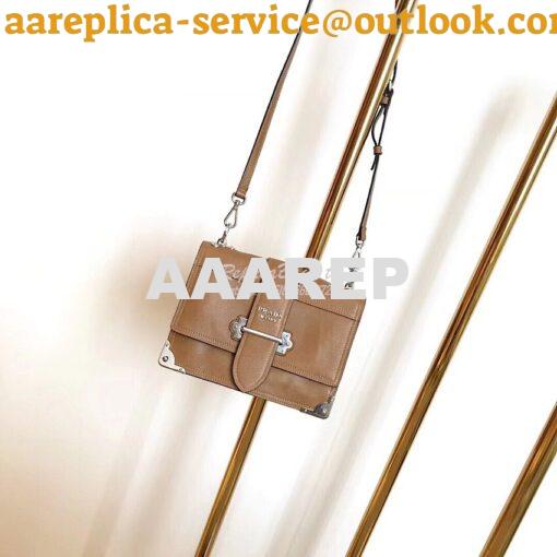Replica Prada cahier leather shoulder bag 1BD095 brown 10