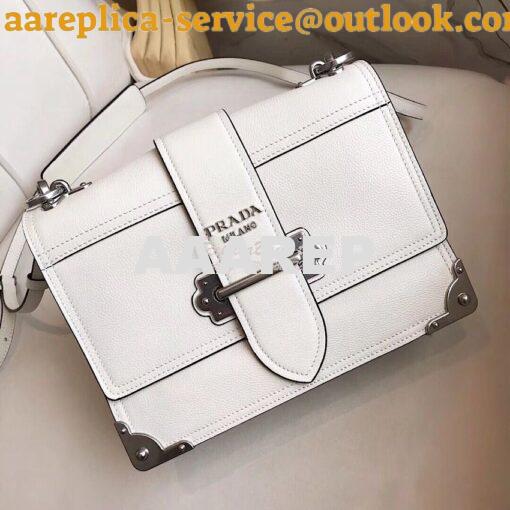 Replica Prada cahier leather shoulder bag 1BD095 white 2