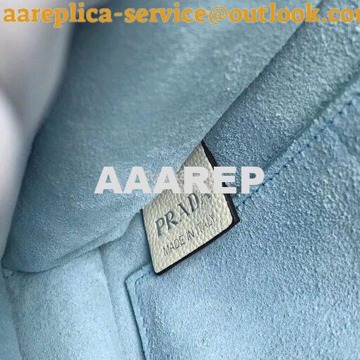 Replica Prada cahier leather shoulder bag 1BD095 white 5
