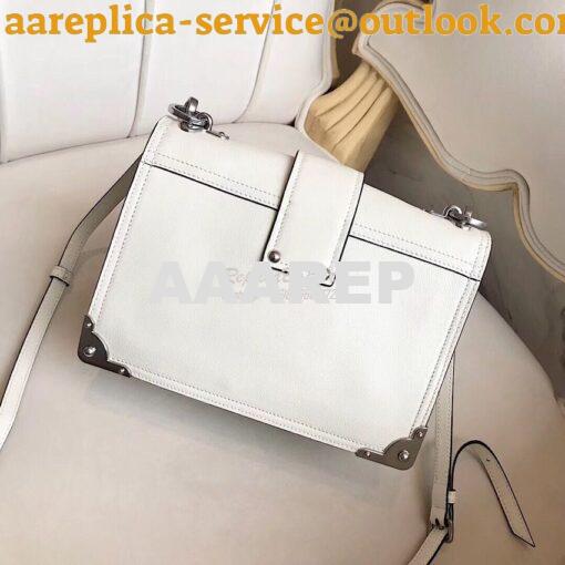 Replica Prada cahier leather shoulder bag 1BD095 white 9