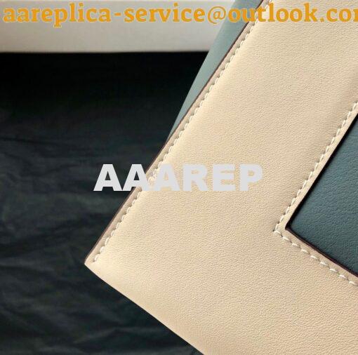 Replica Celine Medium Frame Bag in beige/medium green Shiny Smooth Cal 8