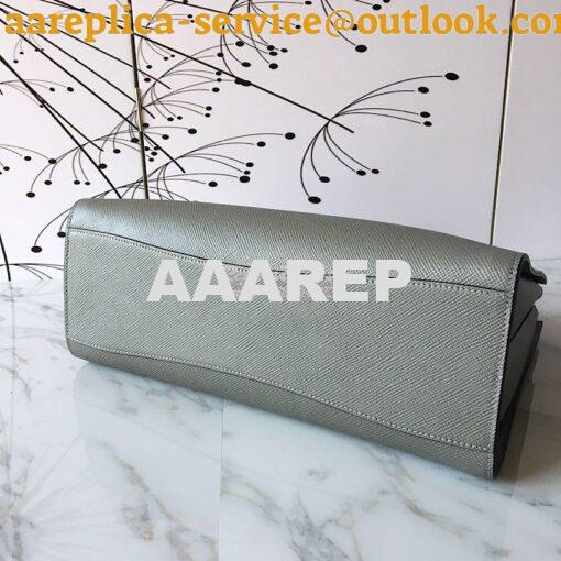 Replica Prada Bibliothèque Saffiano Leather Bag 1BA153 Grey 5