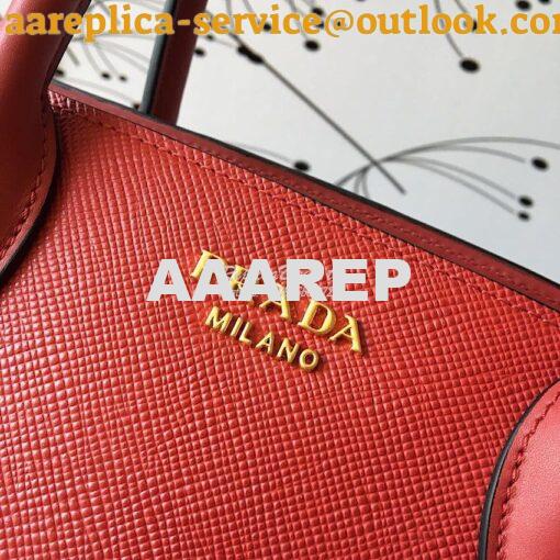 Replica Prada Bibliothèque Saffiano Leather Bag 1BA153 Red 3