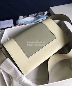 Replica Celine Medium Frame Bag in Chalk/ Mastic Shiny Smooth Calfskin