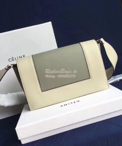 Replica Celine Medium Frame Bag in Chalk/ Mastic Shiny Smooth Calfskin 2