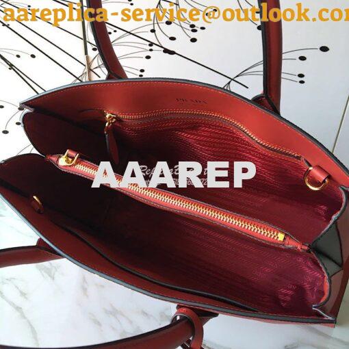 Replica Prada Bibliothèque Saffiano Leather Bag 1BA153 Red 7