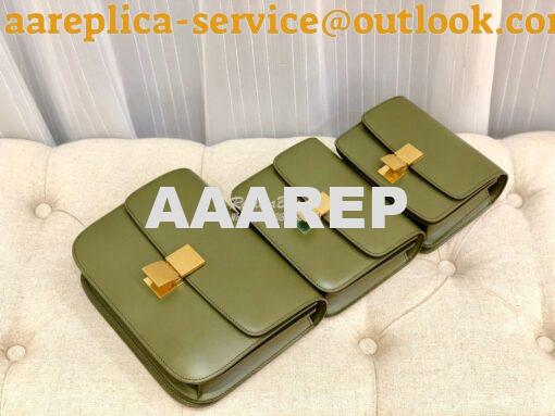Replica Celine Classic Box Bag in Smooth Calfskin Army Green