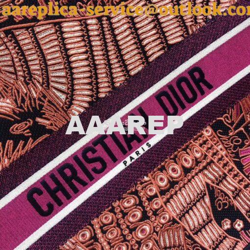 Replica Dior Book Tote Fuchsia Animals Embroidered Canvas Bag M1286 2