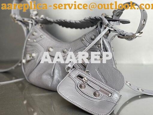 Replica Balenciaga Le Cagole XS S Shoulder Bag in Lambskin Grey 671307 5