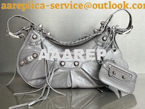 Replica Balenciaga Le Cagole XS S Shoulder Bag in Lambskin Grey 671307 11