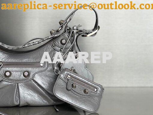 Replica Balenciaga Le Cagole XS S Shoulder Bag in Lambskin Grey 671307 12