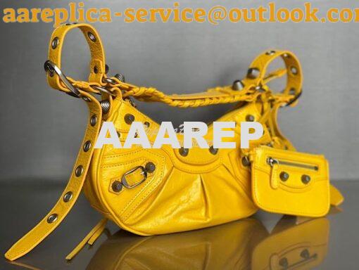 Replica Balenciaga Le Cagole XS S Shoulder Bag in Lambskin Yellow 6713 3