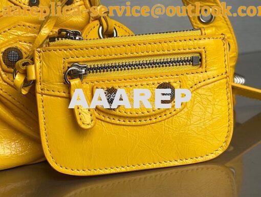 Replica Balenciaga Le Cagole XS S Shoulder Bag in Lambskin Yellow 6713 8