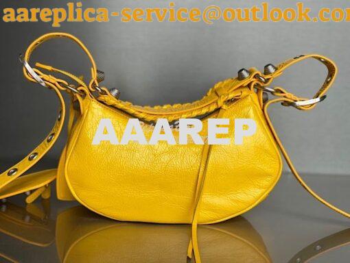 Replica Balenciaga Le Cagole XS S Shoulder Bag in Lambskin Yellow 6713 9