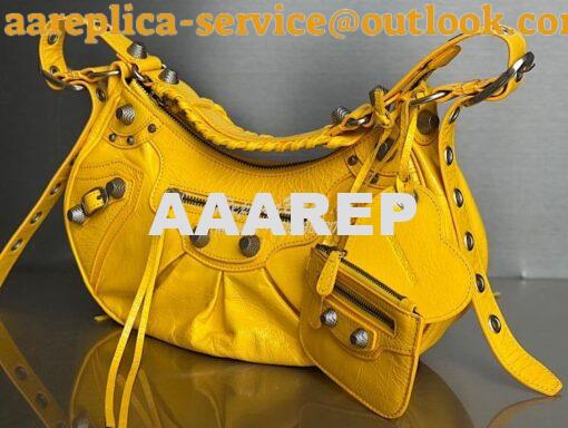 Replica Balenciaga Le Cagole XS S Shoulder Bag in Lambskin Yellow 6713 12