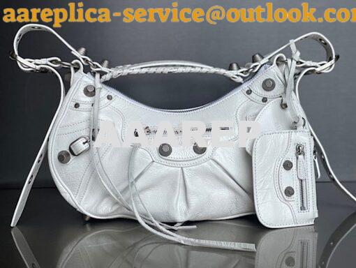 Replica Balenciaga Le Cagole XS S Shoulder Bag in Lambskin White 67130