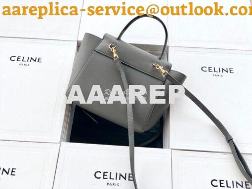 Replica Celine Nano Belt Bag In grey Grained Calfskin 185003 2