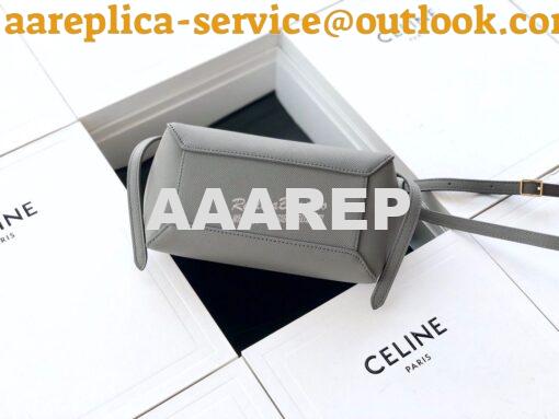 Replica Celine Nano Belt Bag In grey Grained Calfskin 185003 4