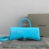 Replica Balenciaga Hourglass Stretched Top Handle Bag in Azur Shiny Bo