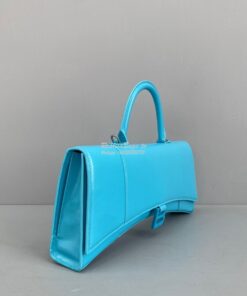 Replica Balenciaga Hourglass Stretched Top Handle Bag in Azur Shiny Bo 2