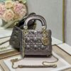 Replica Christian Dior Lady Dior Quilted in Metallic Lambskin Leather