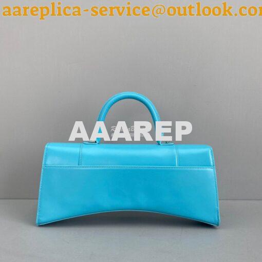 Replica Balenciaga Hourglass Stretched Top Handle Bag in Azur Shiny Bo 3