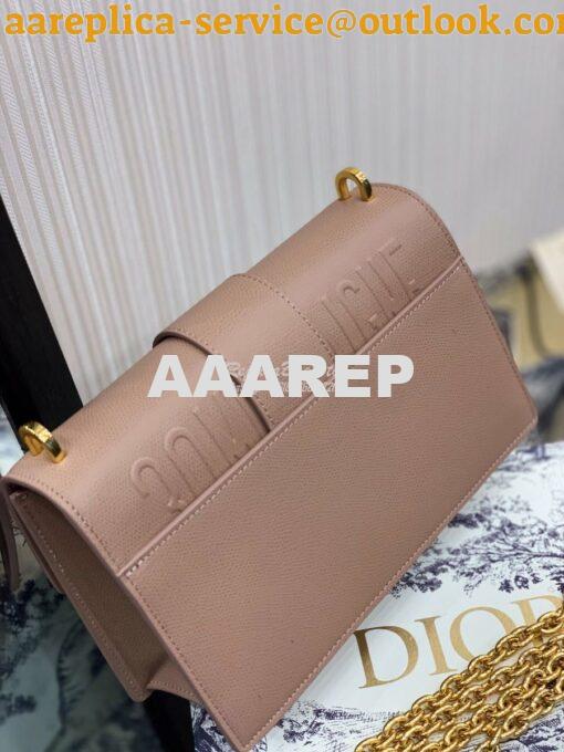 Replica Dior 30 Montaigne Grained Calfskin Bag with Chain M9208 Nude 12