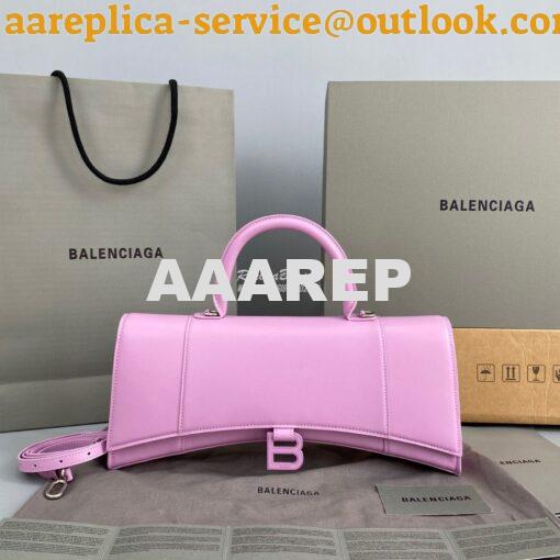 Replica Balenciaga Hourglass Stretched Top Handle Bag in Light Purple