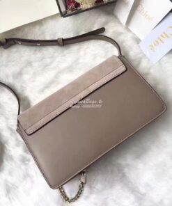 Replica Chloe Faye Small shoulder bag in Suede and Smooth Calfskin Gre