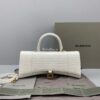 Replica Balenciaga Hourglass Stretched Top Handle Bag in White Shiny C