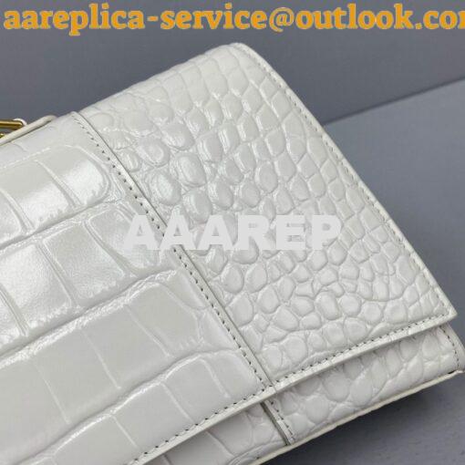 Replica Balenciaga Hourglass Stretched Top Handle Bag in White Shiny C 5