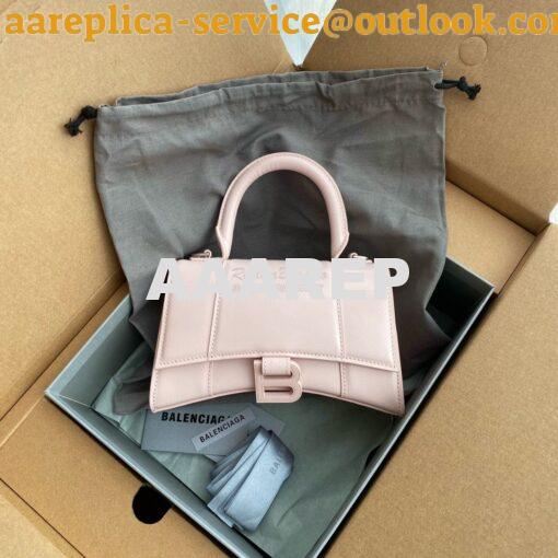 Replica Balenciaga Hourglass Top Handle Bag In Light Rose Shiny Box Ca 2