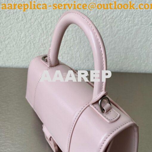 Replica Balenciaga Hourglass Top Handle Bag In Light Rose Shiny Box Ca 4